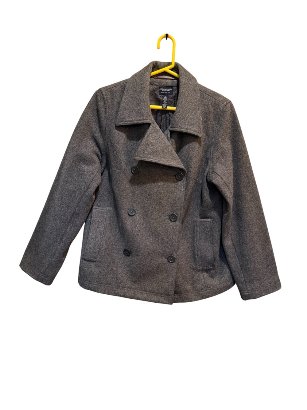 American Eagle Outfitters Womens Size L Gray Peacoat Wool Blend Quilted Lined